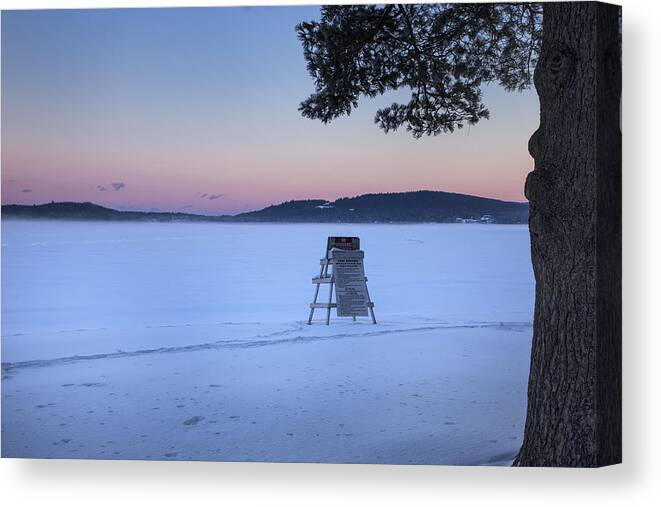 Spofford Lake New Hampshire Canvas Print featuring the photograph No Lifeguard Spofford Lake by Tom Singleton
