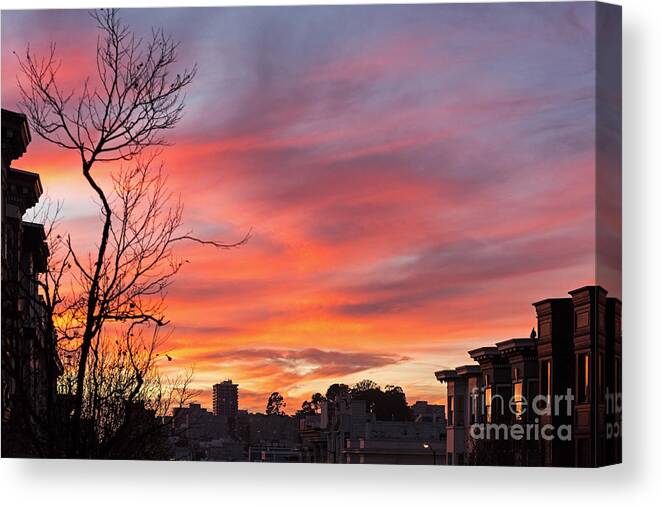 Nob Hill Canvas Print featuring the photograph Nob Hill Sunset by Kate Brown