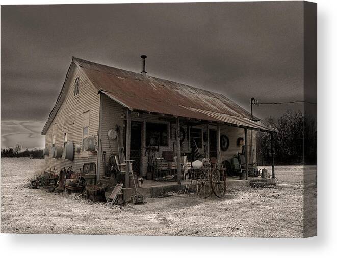 Noland Country Store Canvas Print featuring the digital art Noland Country Store by William Fields