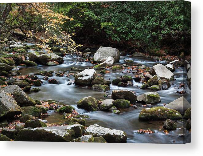 Autumn Canvas Print featuring the photograph North Carolina, Great Smoky Mountains by Walter Bibikow