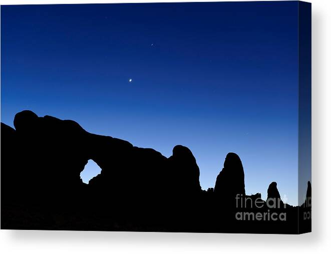 Nature Canvas Print featuring the photograph North Window Arch, Arches National Park by John Shaw