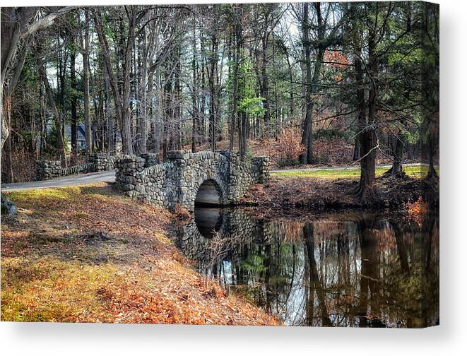 Bridge Canvas Print featuring the photograph November Reflections by Tricia Marchlik