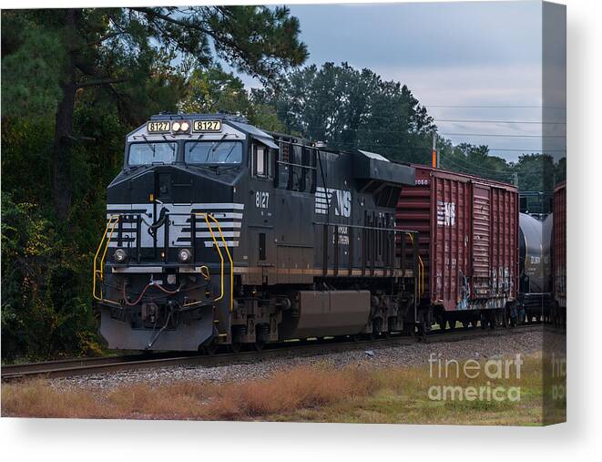 Norfolk Southern Canvas Print featuring the photograph NS 8127 Train by Dale Powell