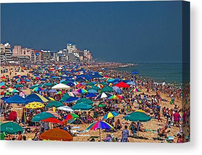 Ocean City Canvas Print featuring the photograph Ocean City Beach Fun Zone by Bill Swartwout