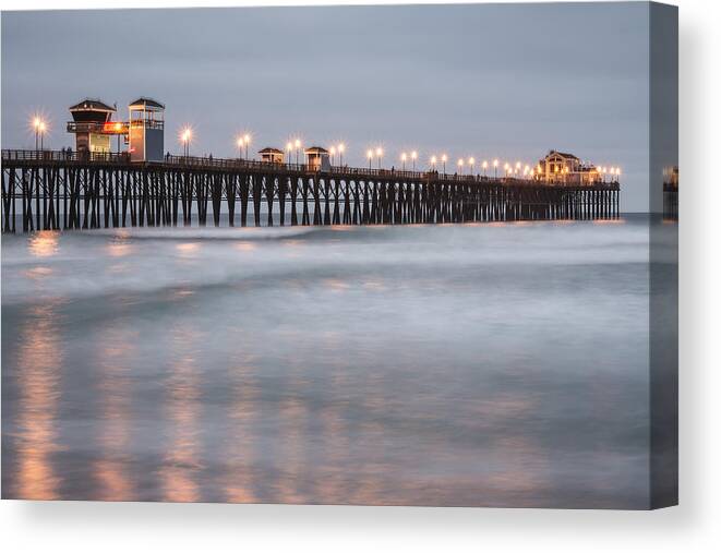 Photography Canvas Print featuring the photograph Oceanside Pier 1 by Lee Kirchhevel