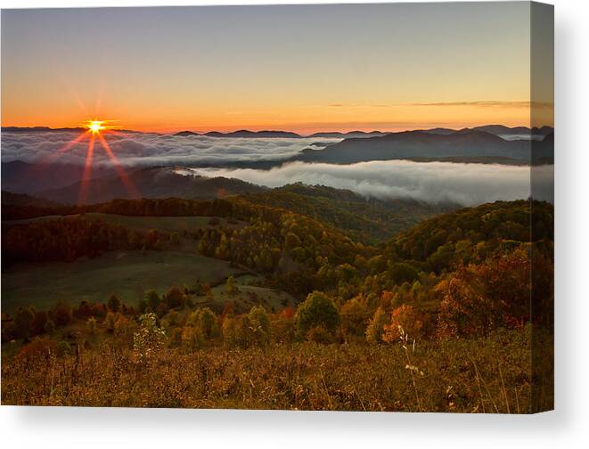 Max Patch Canvas Print featuring the photograph October morning by Ulrich Burkhalter