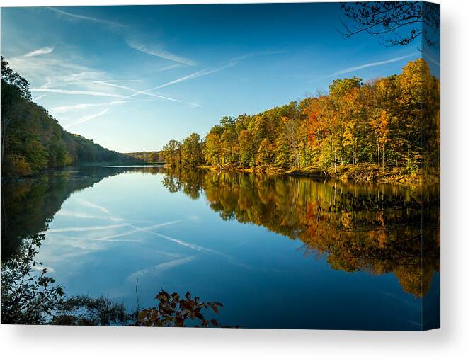 Indiana Canvas Print featuring the photograph Ogle Lake by Ron Pate