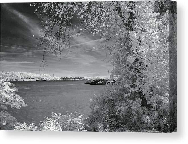Barge Canvas Print featuring the photograph Ohio River by Mary Almond
