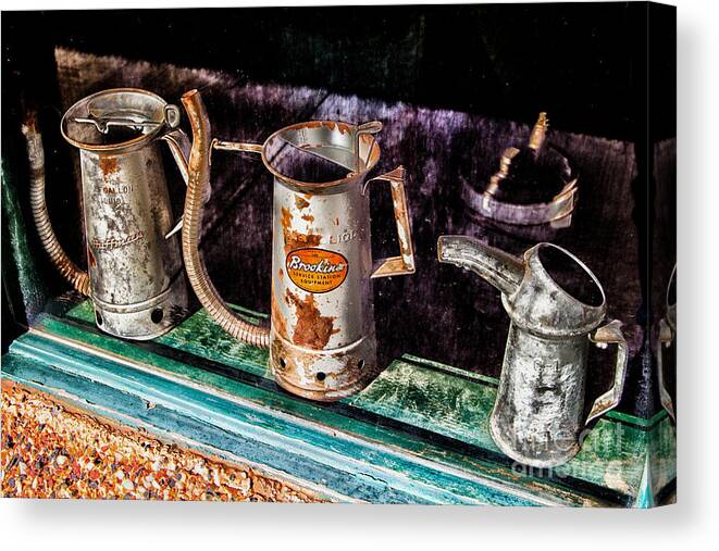Oil Cans Canvas Print featuring the photograph Oil Cans 3 by Jim McCain