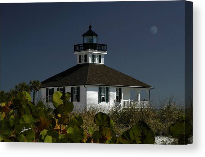Nature Canvas Print featuring the photograph Old Boca Grande Light by Phil Jensen