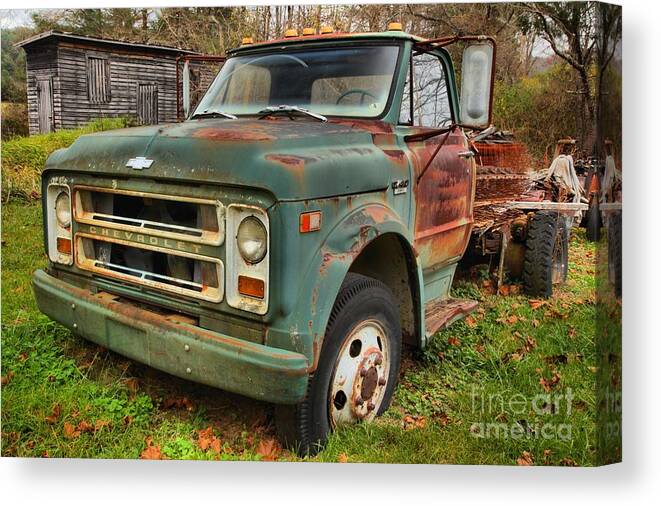 Chevy Truck Canvas Print featuring the photograph Old Chevy Truck by Adam Jewell
