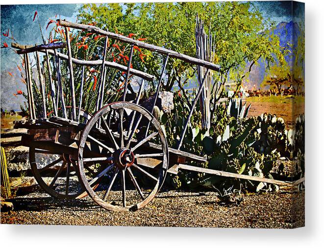 Wagon Canvas Print featuring the photograph Old Hay Wagon by Phyllis Denton