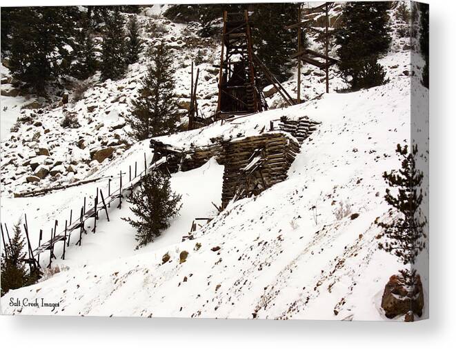 Mine Canvas Print featuring the photograph Old Mine by Cecily Vermote