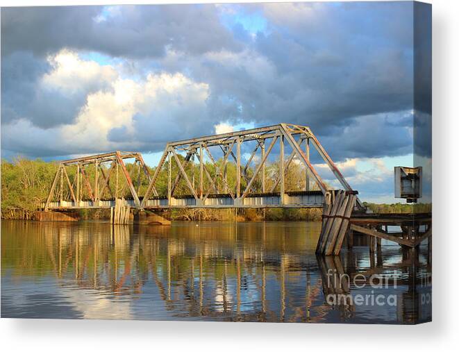Landscape Canvas Print featuring the photograph Old Railroad Bridge by Andre Turner