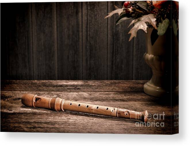 Flute Canvas Print featuring the photograph Old Recorder by Olivier Le Queinec