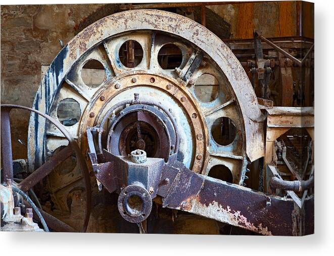 Sardinia Canvas Print featuring the photograph Old Rusty Vintage Industrial Machinery by Dirk Ercken