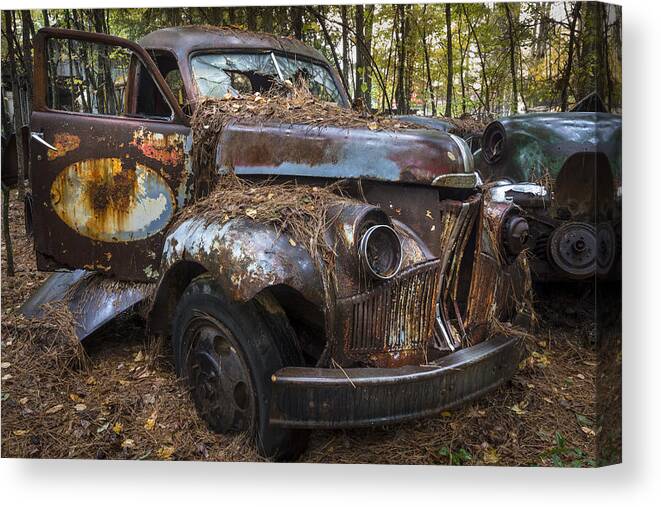 1940s Canvas Print featuring the photograph Old Studebaker Truck by Debra and Dave Vanderlaan