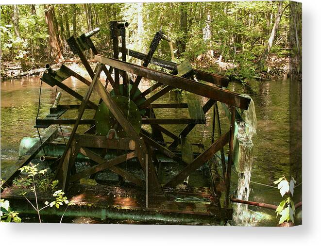 Horne Canvas Print featuring the photograph Old Waterwheel by Cathy Harper