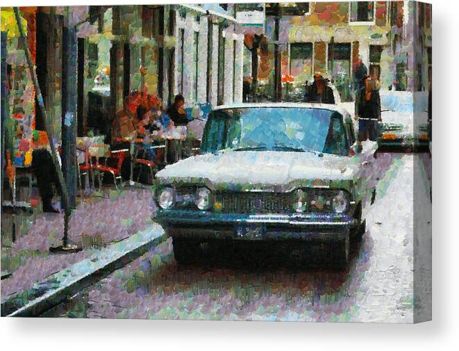 Architecture Canvas Print featuring the photograph Oldsmobile in Amsterdam by Mick Flynn