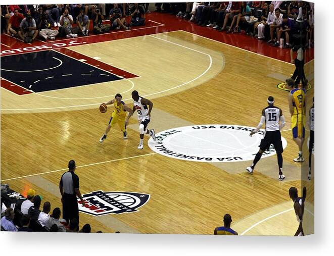 Basketball Canvas Print featuring the photograph Olympic Defense by Steven Hanson