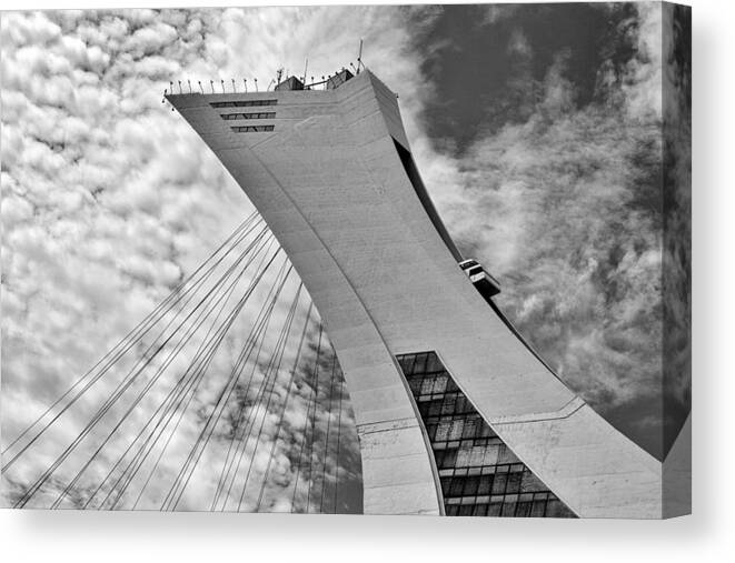 B/w Canvas Print featuring the photograph Olympic Stadium by Eunice Gibb