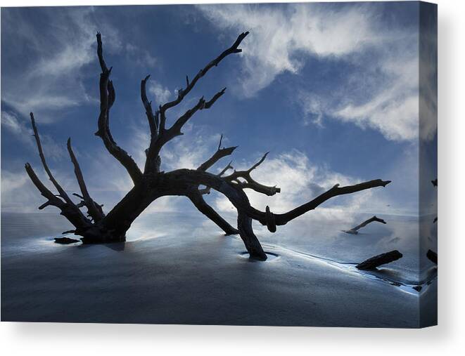 Clouds Canvas Print featuring the photograph On a MIsty Morning by Debra and Dave Vanderlaan