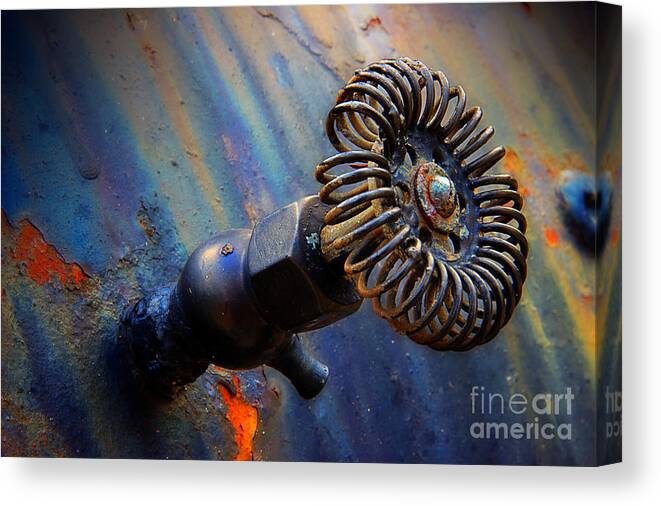 Steam Valve Shutoff Canvas Print featuring the photograph On Or Off by Michael Eingle
