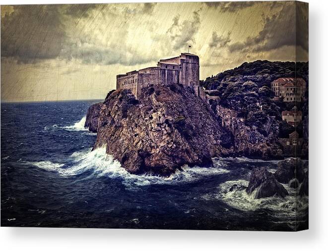 Dubrovnik Canvas Print featuring the photograph On The Rock - Dubrovnik by Madeline Ellis
