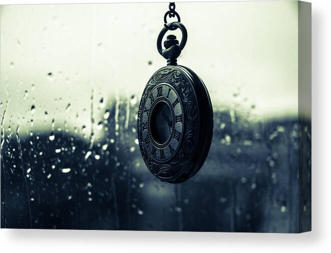Clock Canvas Print featuring the photograph Once - A vintage watch by AM FineArtPrints