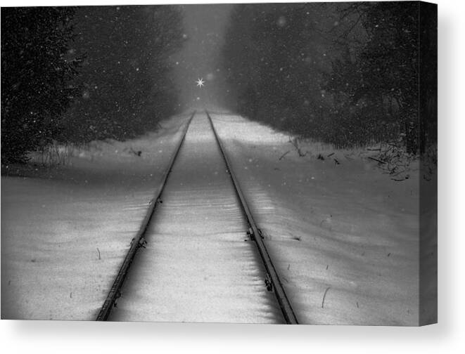 Train Tracks Canvas Print featuring the photograph Oncoming by Cathy Kovarik