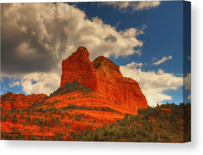 Red Rocks Canvas Print featuring the photograph One Sedona Sunset by Hany J