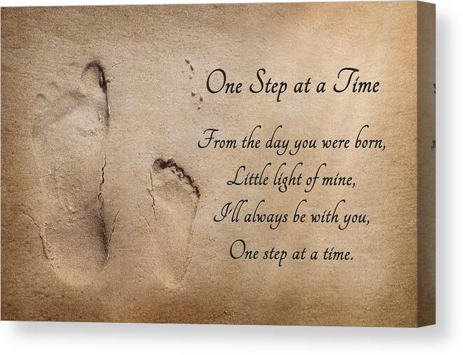 Footprint Canvas Print featuring the photograph One Step at a Time by Lori Deiter