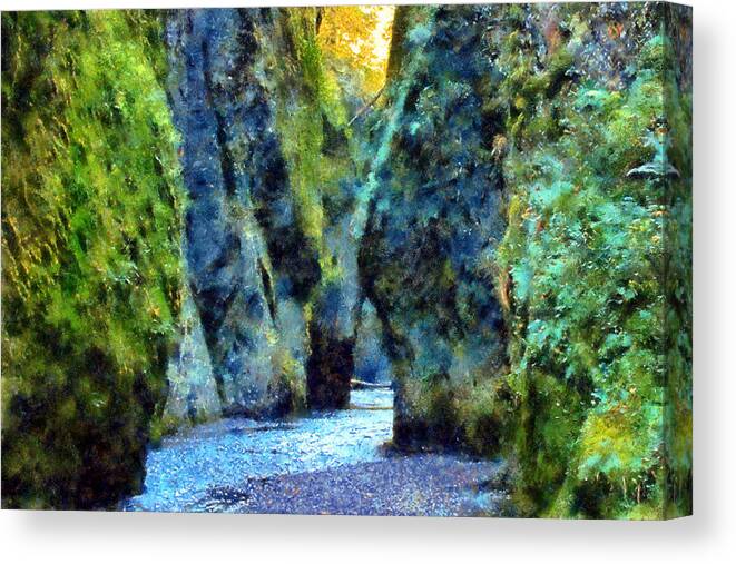 Oneonta Canvas Print featuring the digital art Oneonta Gorge by Kaylee Mason