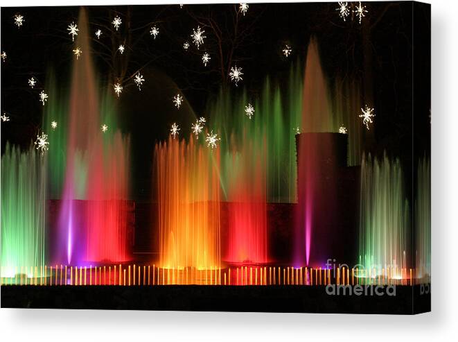 Open Air Canvas Print featuring the photograph Open Air Theatre Rainbow Fountain by Living Color Photography Lorraine Lynch