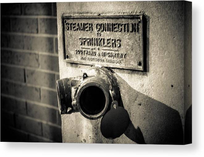 Industrial Canvas Print featuring the photograph Open Sprinkler by Melinda Ledsome