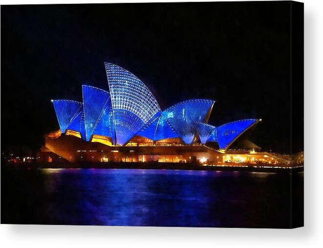 Sydney Canvas Print featuring the painting Opera House Sydney Australia by Fine Art