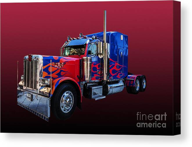Optimus Prime Canvas Print featuring the photograph Optimus Prime Red by Steve Purnell