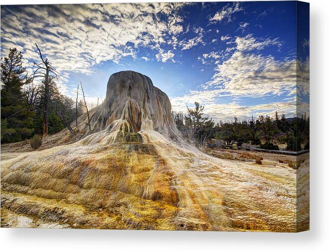 Yellowstone National Park Canvas Print featuring the photograph Orange Spring Mound by Mark Kiver