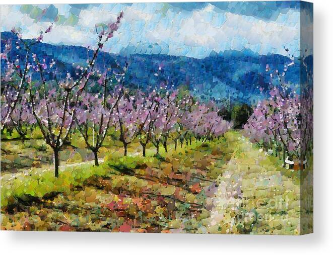 Orchard Canvas Print featuring the digital art Orchard views by Fran Woods