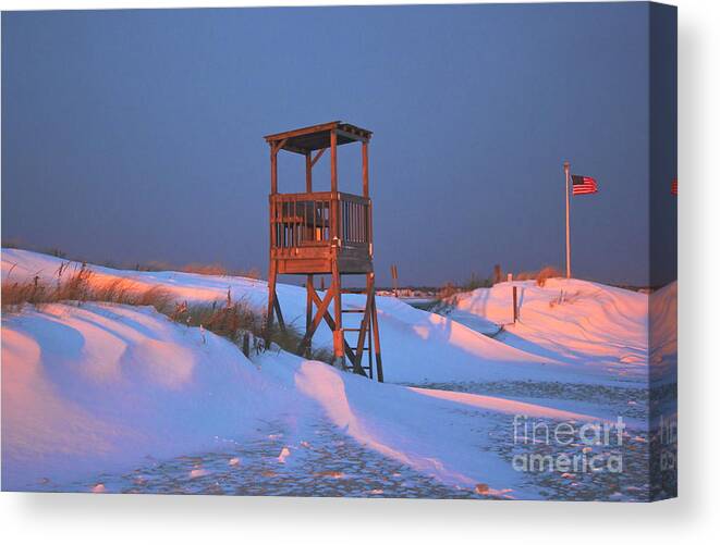 American Flag Canvas Print featuring the photograph Our Flag Was Still There by Amazing Jules