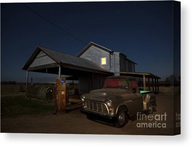 Light Painting Canvas Print featuring the photograph Out of Gas by Keith Kapple