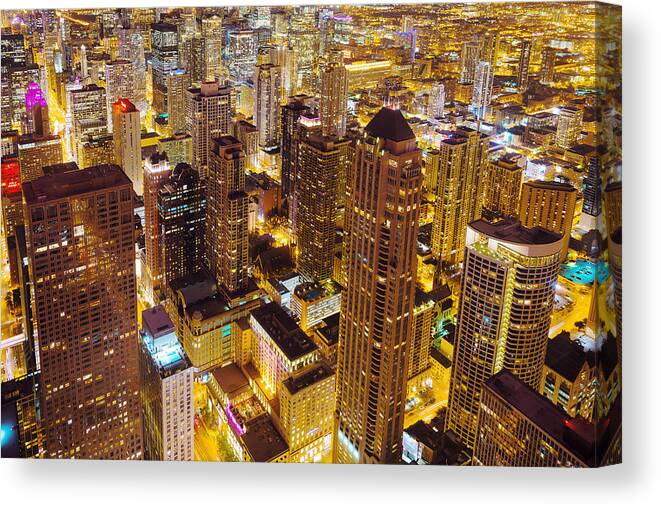 Chicago Canvas Print featuring the photograph Over Chicago by Joel Olives