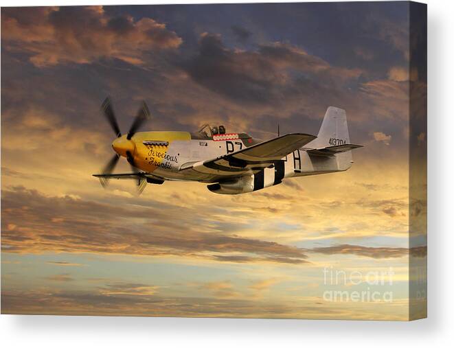 P51 Mustang Canvas Print featuring the digital art P-51 Ferocious Frankie by Airpower Art