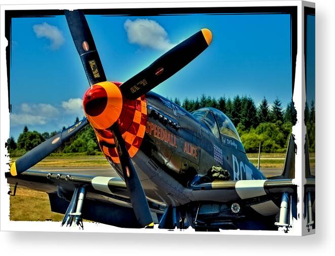 P-51 Speedball Alice Mustang Canvas Print featuring the photograph P-51 Mustang by David Patterson