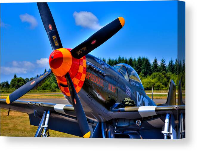 P-51 Speedball Alice Mustang Canvas Print featuring the photograph P-51 Mustang - Speedball Alice by David Patterson