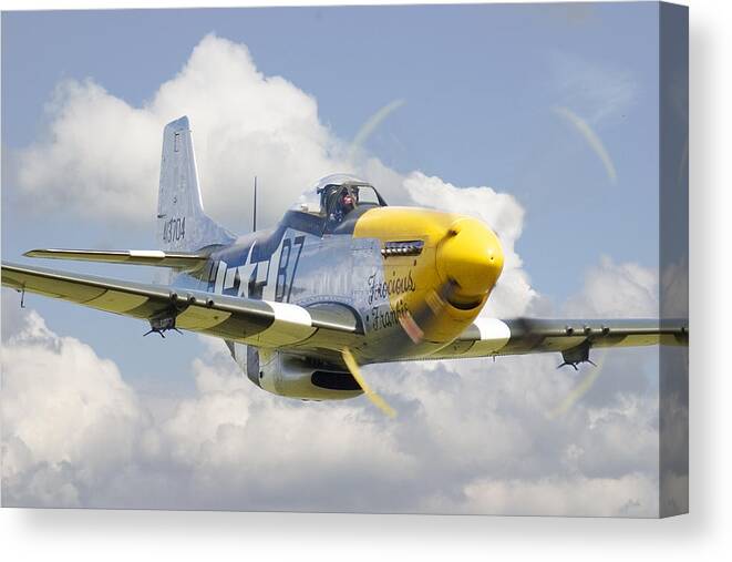 Aircraft Canvas Print featuring the digital art P51 Ferocious Frankie by Pat Speirs
