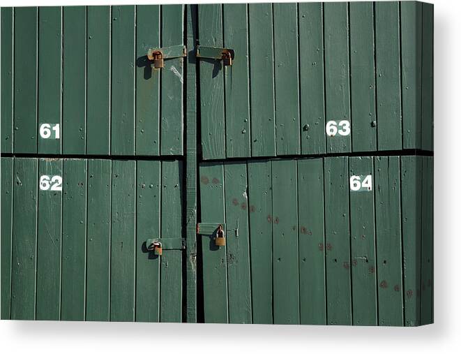 Padlocks Canvas Print featuring the photograph Padlocks by Les Cunliffe