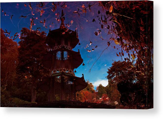 Lake Canvas Print featuring the photograph Pagoda Reflection by B Cash