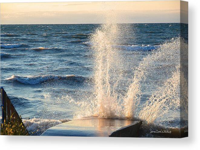 Landscape Canvas Print featuring the photograph Paint With Wind Water and Setting Sun by Lena Wilhite