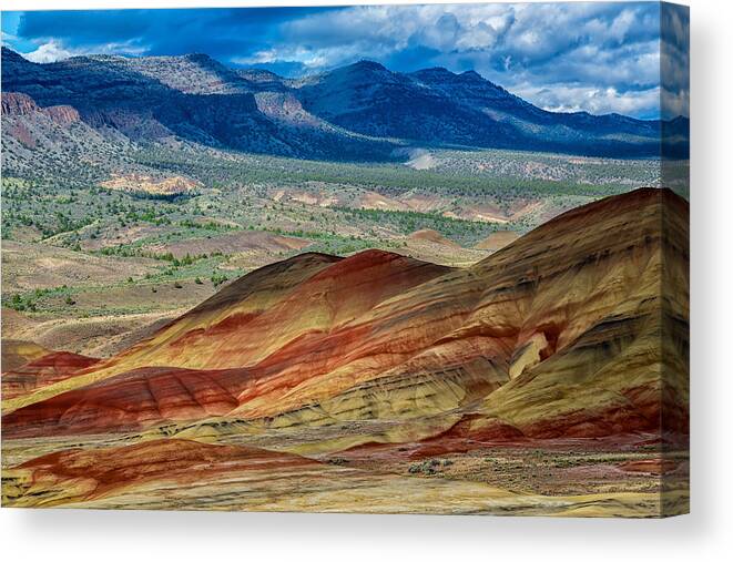 Landscape Canvas Print featuring the photograph Painted Hills I by Robert Bynum